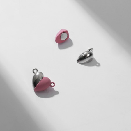 Magnetic Castle "heart" (set 2 pcs.), Silver pink color-1