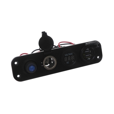 Dashboard, voltmeter, cigarette lighter, 2 USB 2.1 A, 5 V-2