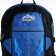 A backpack with a lightning with an increase, 65l, 4 external pockets, blue color