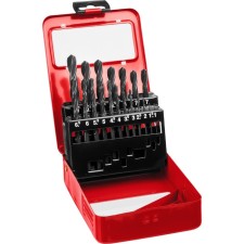 Set of drill on metal bison, p4m2, cylindrical shank, 1-10 mm, 19 pcs, class B, case