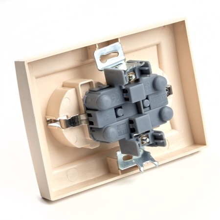 2-seater s/s outlet, Stekker series Erna, PST16-9014-02, ivory-2
