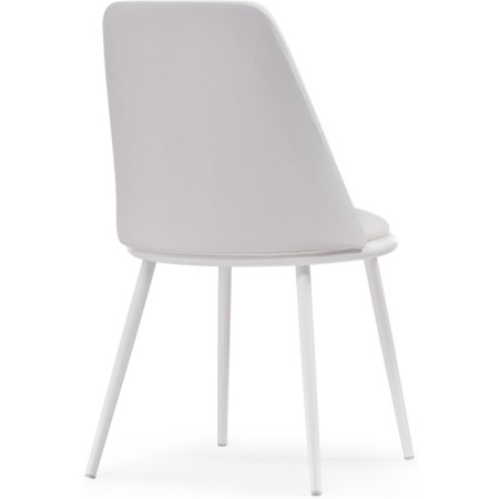 Chair on the metal frame Aldis metal/velor, white/white 50x57x81 cm-3