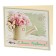 Postcard "Happy Birthday!" Handmade, pink roses, 8 x 9 cm