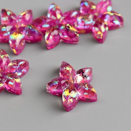 Decor for creativity Plastic "Flower-Piliary" Crystal 1.8x1.8 cm