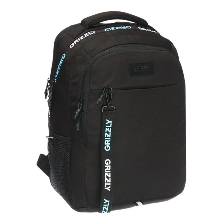 Youth backpack 42 x 31 x 22 cm, Grizzly, ergonomic back, laptop department, black-1