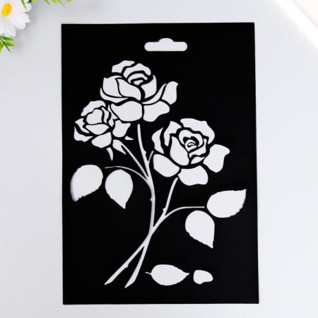 Plastic stencil "roses" 20x29cm