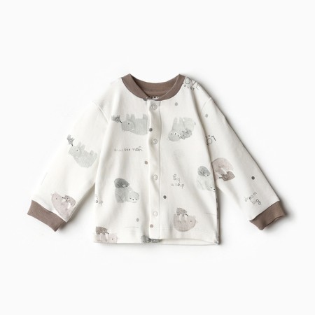 Nursery blouse, white/bears, height 80 cm