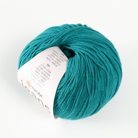 Jeans yarn 55% cotton, 45% acrylic 160m/50g (63 peacock green)-2