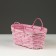 Wicker basket, d26 x 13 x 11 cm, pink, bamboo