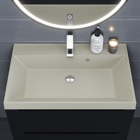 Sink uperwood Classic quartz 70 cm, quartz, beige matte, linen-1