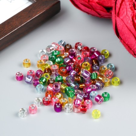 Beads for creativity plastic "Color cylindrics" set 10 grams 0.6x0.6x0.6 cm