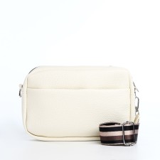 Bag Cross-Bodi with a zipper, white color