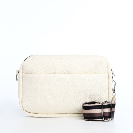 Bag Cross-Bodi with a zipper, white color