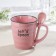 Ceramic mug with a spoonful of shade "Noel", 280 ml, pink color