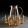 Magistro Golden Glass Set for Drinks, 5 objects: Bench 1.8 liters, 4 circles 300 ml, Golden color