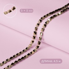 Metallized “Square” braid, 5 × 5 mm, 4.5 ± 0.5 m, gold color