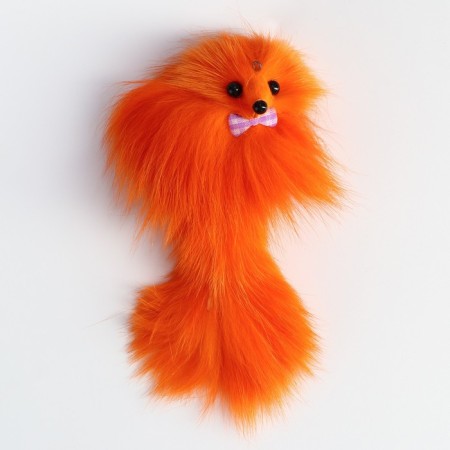 A mouse made of natural fur, up to 11 cm with a tail, orange-1