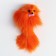A mouse made of natural fur, up to 11 cm with a tail, orange
