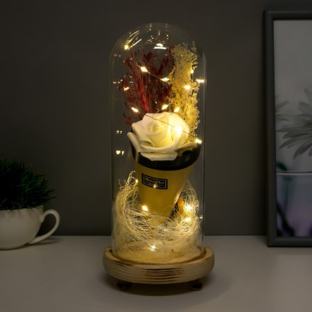 Network Sales "White Rose in the bouquet" LED 3AAA 10x10x21 cm Risalux-2