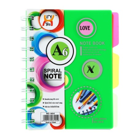 Notepad on the crest A6, 100 sheets, line, plastic cover, with dividers, assorted mix-4