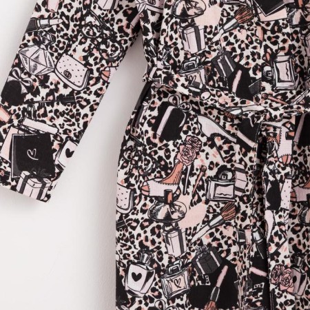 Women's robe elongated Ethel "Leopard", size 46-48, waffle 200g/m2, cotton-7