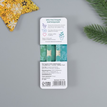 Growing gift pencils mini "blue spruce + pine" set 2 pcs.-7