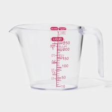 A glass of measuring, 250 ml, 13.5 × 8 × 8.7 cm, the color is transparent