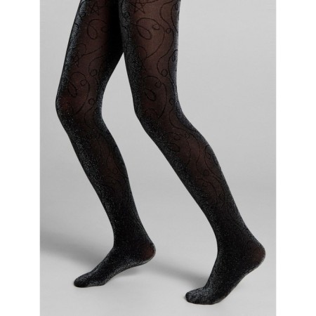 Children's tights with a fantasy pattern of Conte Elegant Shiny, height 146-152 cm, color Nero-2