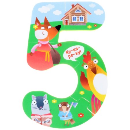Soft puzzle for kids “Learn numbers: fairy tales”, 5 puzzles, crumb me-6