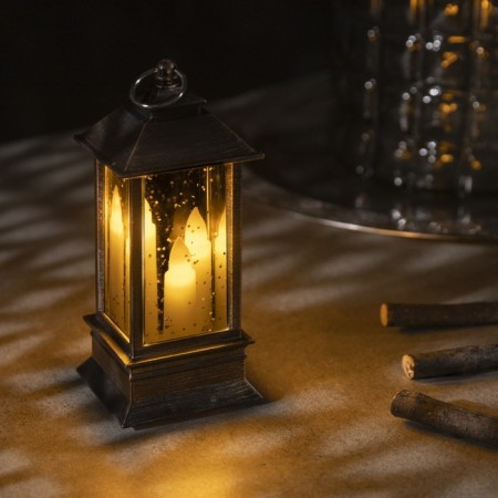 LED figure "Lantern with candles" 5 × 12 × 5 cm, plastic, batteries AG13x3, glow warm white