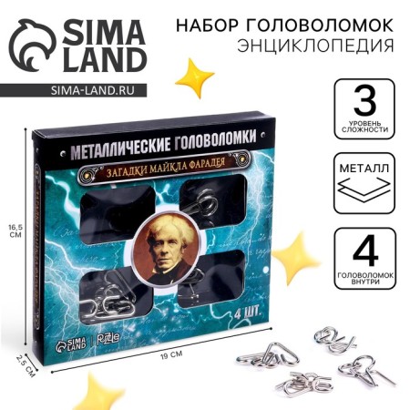 Metal puzzle “Michael Faradei riddles”, a set of 4 pcs.