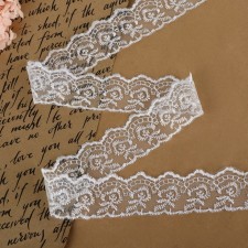 Organza lace, 40 mm × 9 ± 0.5 m, white color