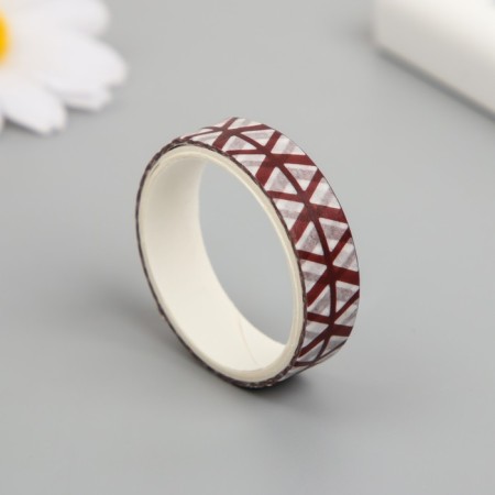 Adhesive tape paper "Coffee and cinnamon" Width 1 cm winding 2 m set 5 pcs-1
