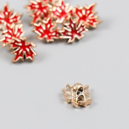 Button plastic for creativity "Maple leaf" set 10 pcs 1.2x1.4x0.7 cm-2