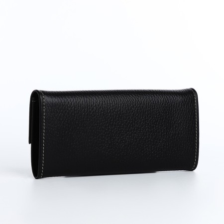 Women's wallet on the button, black color-1