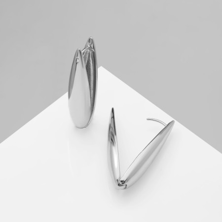 Earrings Metal "Accord" Drop elmentrated, silver color-1