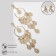 Earrings hanging "drops" openwork on rings, white color in gold, 11.5 cm