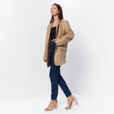 Women's jacket (eco-leather) minku: eco leather, beige color, size 46-48