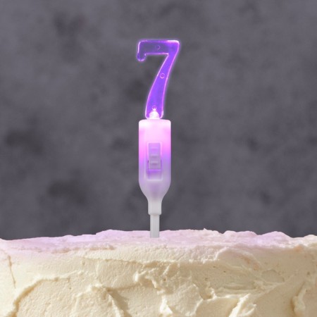 LED candle "Figure 7", 14.5 cm, from batteries LR1130x3 (included), glow of multi (RGB)