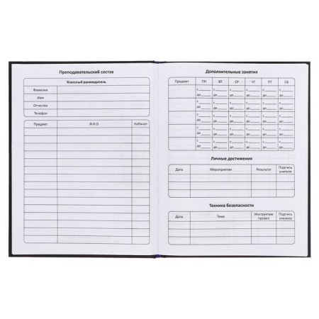 Diary of a solid cover 1-11 grade 48 sheets, "Crystal", cover cardboard 7BC, matte lamination, selective UV-lame, cheat sheet-5