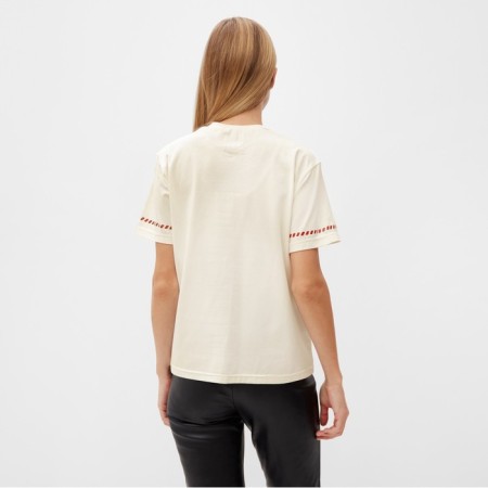 Women's T-shirt with Red Kant Basic Line Milk Color, Rr. 52-2