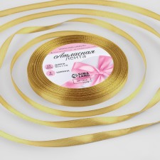 Satin tape, 6 mm × 23 ± 1 m, golden color No. 204