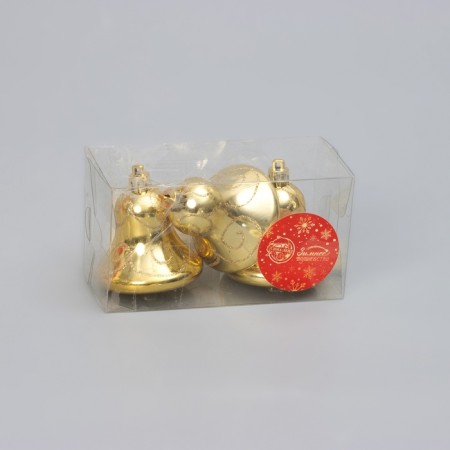 Jewelry decoration "Pattern bell" (set 3 pcs) 4.5x5 cm golden-1