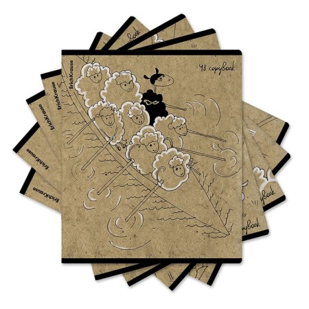 Notebook of 48 sheets in the Erichkrause "Ovochki", craft cardboard, OFSET block 100%, mix