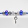 Bracelet Assorted "Margeri" beads with a key, white-blue color in silver, l = 19 cm