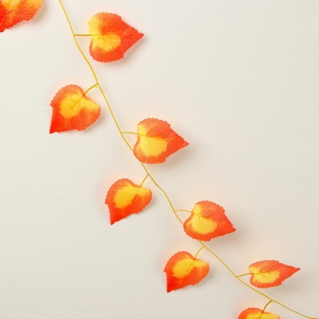 Decor "Girland from the leaves" Length: 2.4 m, width: 23 cm, yellow-red color-3