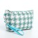 Cosmetic bag with lightning, white/green color