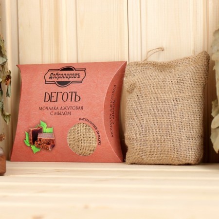 Jet washcloth with soap "tar" 110 g