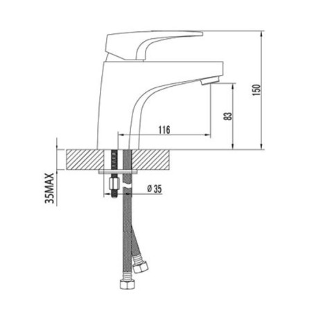 LM4306C shift mixer for washbasin, chrome-1
