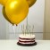 Set of candles in the cake 6 pcs. serpentine + 5 balls, gold, silver